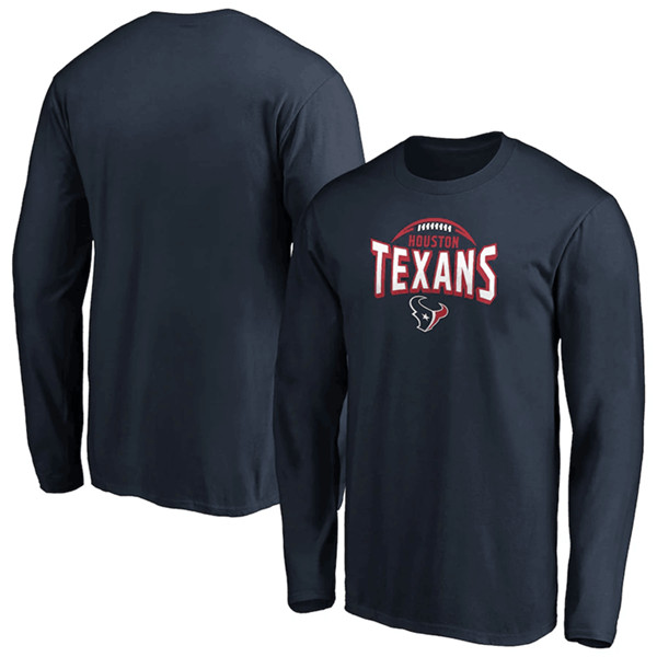 Houston Texans Navy Clamp Down Long Sleeve T-Shirt